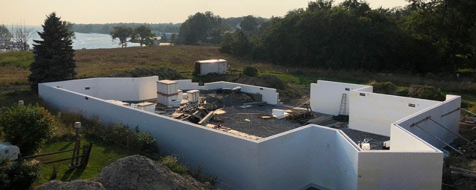 An image of a house showcasing exterior foundation covering ideas.
