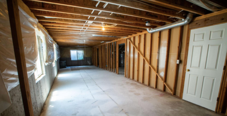 Image of storm room under construction.