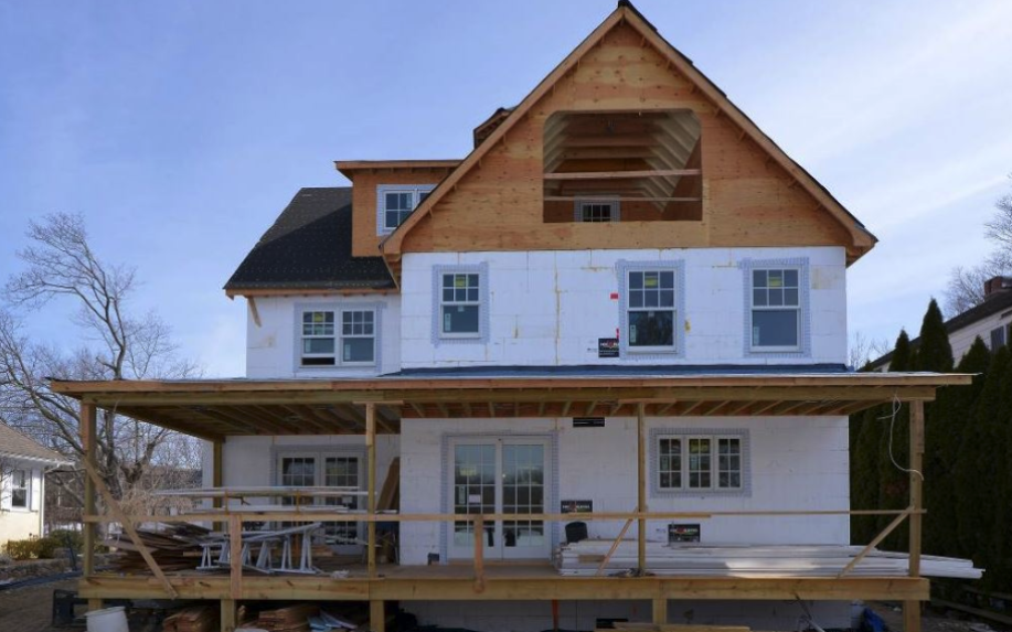 Residential home under construction using Fox Blocks ICF walls.