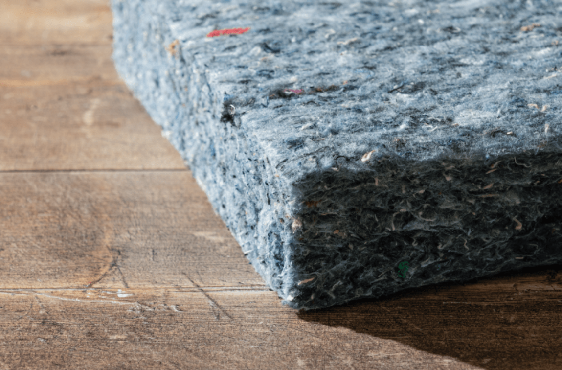Quiet Denim soundproof insulation material for quieter home construction.