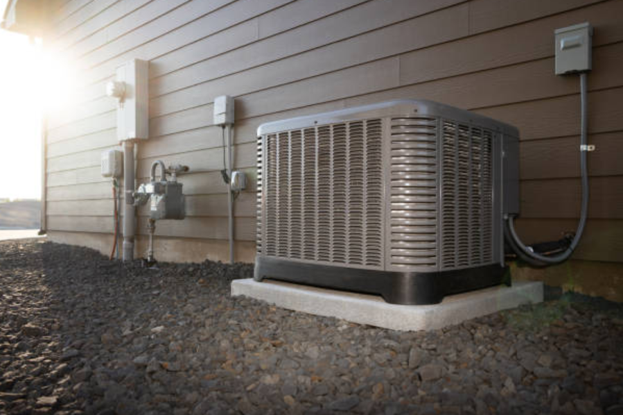 HVAC unit installed outside an energy-efficient ICF home.