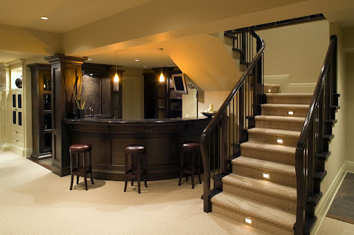 an image of a modern new basement constructed with ICF