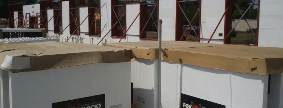 ICF construction site using Fox Blocks insulated concrete forms.